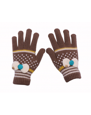 Acrylic Gloves Design ladies  brown color